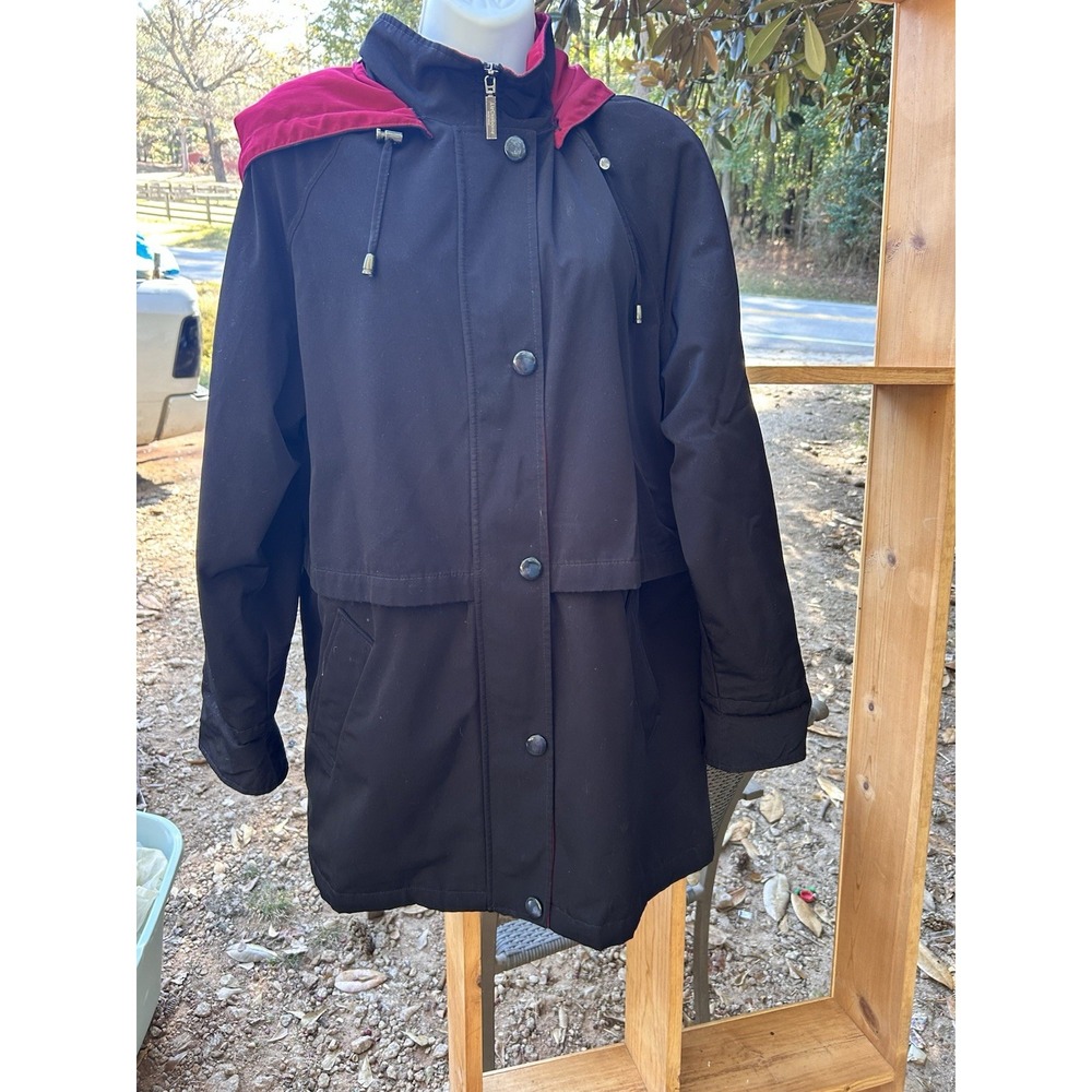 Liz Claiborne Women's Raincoat Jacket With Hood! Large!